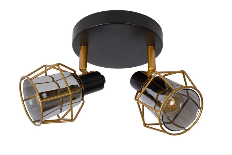 Lucide NILA - Stropné bodové svietidlo - 2xE14 - Čierne